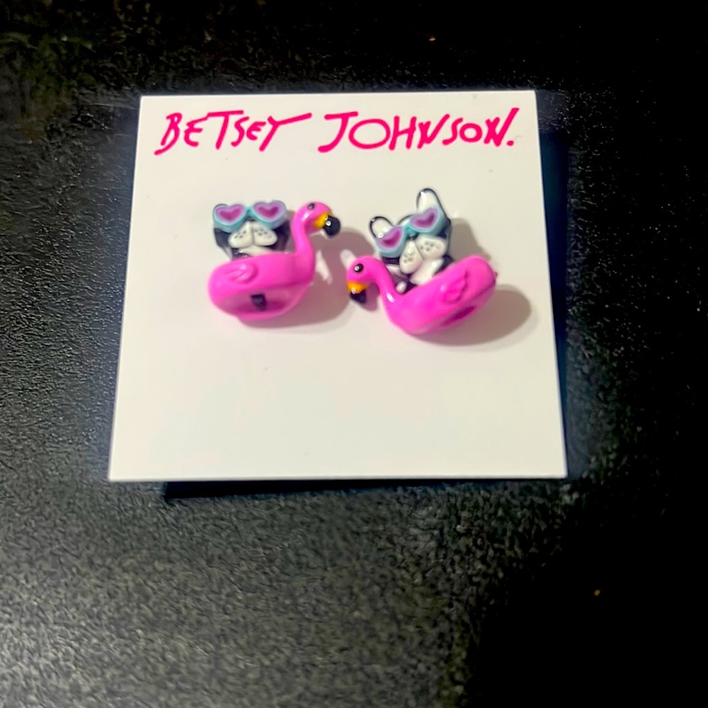Betsy Johnson dog stud earrings